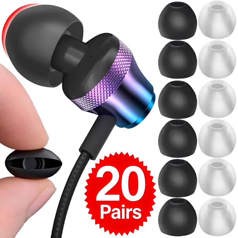 Silicone Ear Tip Replacement - 1 à 20 paires d'embouts d'oreille