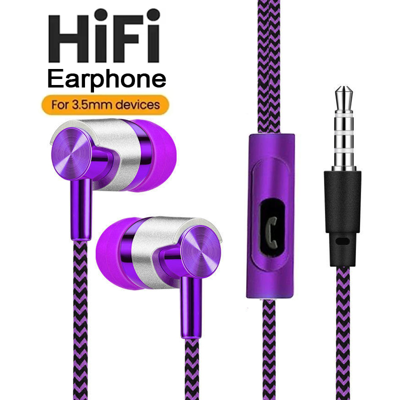 Wired Earphone Mic - Écouteurs filaires 3,5 mm avec microphone