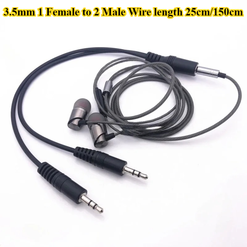 Earphone Splitter Jack - 2/5 pièces/lot Câble adaptateur séparateur audio