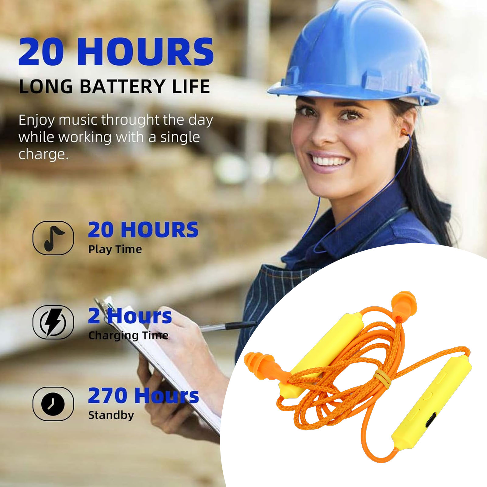 Bluetooth Headset On Ear - Casque Bluetooth avec bouchons d'oreilles pour